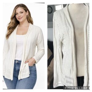 Open cardigan sweater